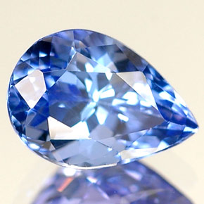 Tanzanite bleue naturelle en forme de poire, 1,31 ct, VVS-VS