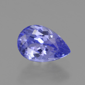 Tanzanite bleue naturelle en forme de poire, 0,87 ct, VVS