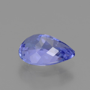 Tanzanite bleue naturelle en forme de poire, 0,87 ct, VVS