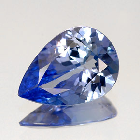 Tanzanite bleue naturelle en forme de poire, 1,43 ct, IF