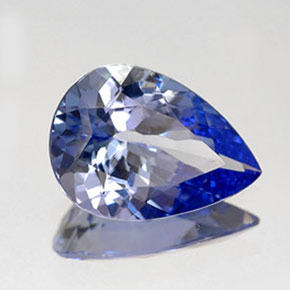 Tanzanite bleue naturelle en forme de poire, 1,43 ct, IF
