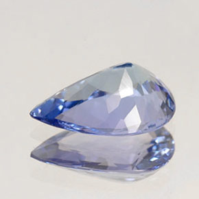 Tanzanite bleue naturelle en forme de poire, 1,43 ct, IF