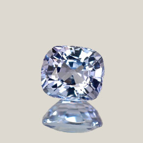 Tanzanite bleue naturelle coupe coussin, 0,80 ct, VVS