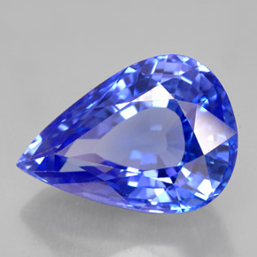 Tanzanite bleue naturelle en forme de poire, 11,73 ct, VVS-VS