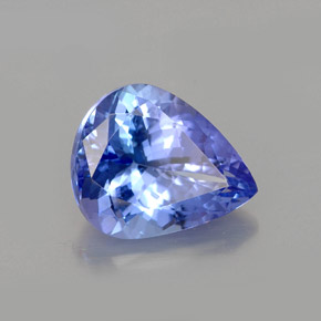 Tanzanite violet naturelle en forme de poire, 3,23 ct, VS