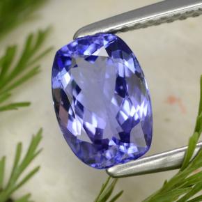 Tanzanite bleue naturelle coupe coussin, 1,76 ct, VVS-VS