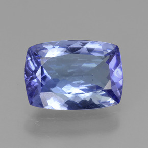 Tanzanite bleue naturelle coupe coussin, 1,78 ct, VVS-VS