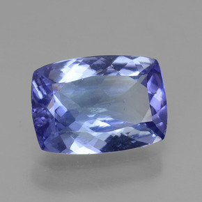 Tanzanite bleue naturelle coupe coussin, 1,78 ct, VVS-VS