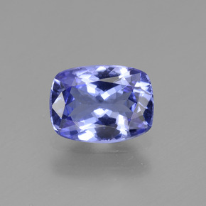 Tanzanite bleue naturelle coupe coussin, 1,25 ct, VS