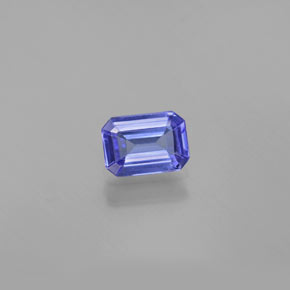 Tanzanite bleue naturelle taille émeraude, 0,87 ct, VVS-VS