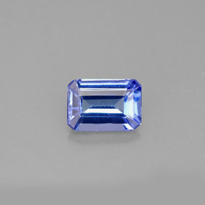 Tanzanite bleue naturelle taille émeraude, 0,86 ct, VVS-VS