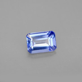 Tanzanite bleue naturelle taille émeraude, 0,86 ct, VVS-VS