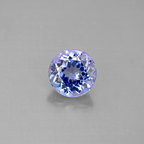Tanzanite bleue naturelle coupe roude, 1,27 ct, VVS-VS