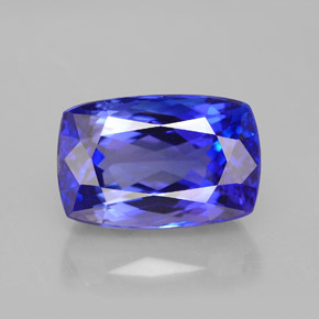 Tanzanite bleue naturelle coupe coussin, 7,21 ct, VVS