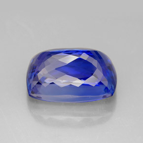 Tanzanite bleue naturelle coupe coussin, 7,21 ct, VVS