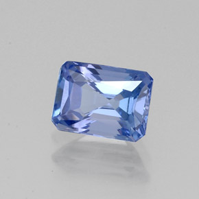 Tanzanite bleue naturelle taille émeraude, 1,21 ct, VVS-VS