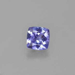 Tanzanite bleue naturelle coupe coussin, 0,90 ct, VVS