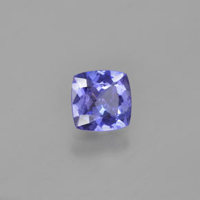 Tanzanite bleue naturelle coupe coussin, 0,90 ct, VVS