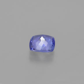 Tanzanite bleue naturelle coupe coussin, 0,90 ct, VVS