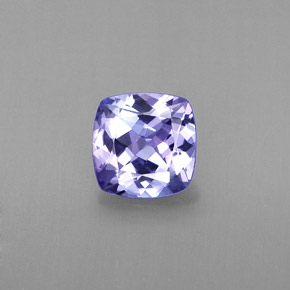 Tanzanite bleue naturelle coupe coussin, 0,87 ct, VVS