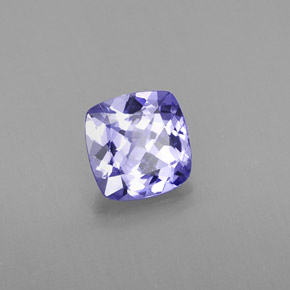 Tanzanite bleue naturelle coupe coussin, 0,87 ct, VVS