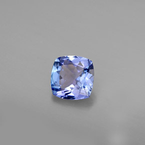 Tanzanite bleue naturelle coupe coussin, 0,81 ct, VVS