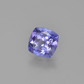 Tanzanite bleue naturelle coupe coussin, 0,91 ct, VVS-VS