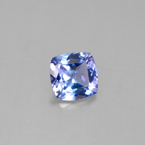 Tanzanite bleue naturelle coupe coussin, 0,86 ct, VVS
