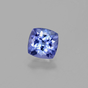 Tanzanite bleue naturelle coupe coussin, 0,97 ct, VVS
