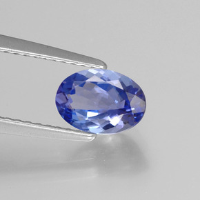 Tanzanite bleue naturelle coupe ovale, 1,10 ct, VS