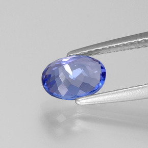 Tanzanite bleue naturelle coupe ovale, 1,10 ct, VS