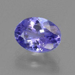Tanzanite violet naturelle coupe ovale, 1,48 ct, VVS-VS