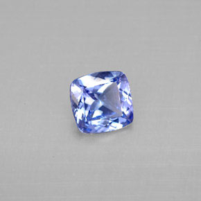 Tanzanite bleue naturelle coupe coussin, 0,90 ct, VS