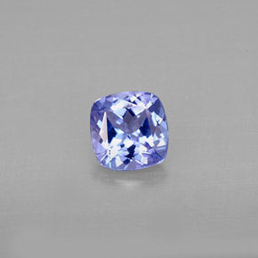 Tanzanite bleue naturelle coupe coussin, 0,84 ct, VVS