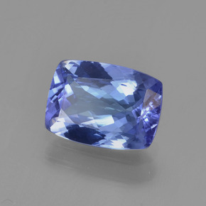 Tanzanite bleue naturelle coupe coussin, 1,40 ct, VVS-VS