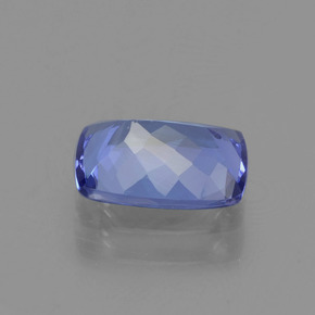 Tanzanite bleue naturelle coupe coussin, 1,40 ct, VVS-VS