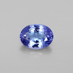 Tanzanite bleue naturelle coupe ovale, 1,55 ct, VVS