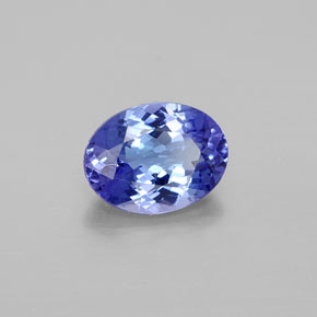 Tanzanite bleue naturelle coupe ovale, 1,55 ct, VVS