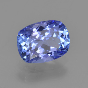 Tanzanite bleue naturelle coupe coussin, 1,35 ct, VS