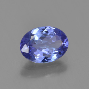 Tanzanite bleue naturelle coupe ovale, 1,20 ct, VVS