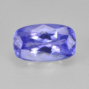 Tanzanite bleue naturelle coupe coussin, 1,24 ct, VVS