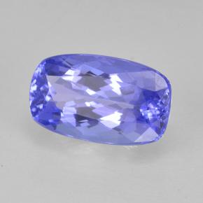 Tanzanite bleue naturelle coupe coussin, 1,24 ct, VVS