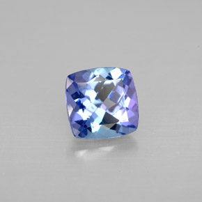 Tanzanite bleue naturelle coupe coussin, 1,19 ct, VS-SI