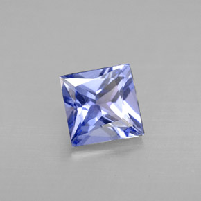 Tanzanite bleue naturelle carré, 0,91 ct, VVS-VS