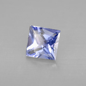 Tanzanite bleue naturelle carré, 0,91 ct, VVS-VS