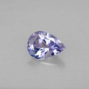 Tanzanite violet naturelle en forme de poire, 1,04 ct, VVS