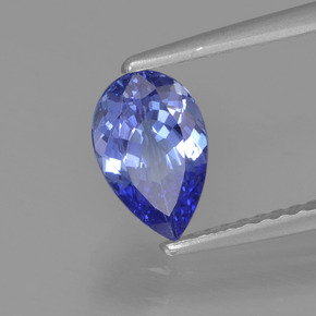 Tanzanite bleue naturelle en forme de poire, 0,96 ct, VVS-VS