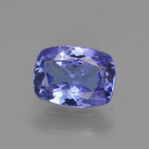 Tanzanite bleue naturelle coupe coussin, 1,28 ct, VS