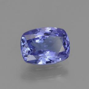 Tanzanite bleue naturelle coupe coussin, 1,28 ct, VS