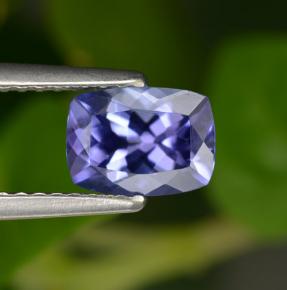 Tanzanite violet naturelle coupe coussin, 1,13 ct, VVS